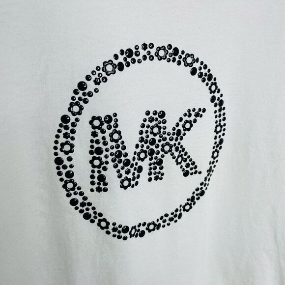 Michael Michael Kors MK Short Sleeve Floral Circle Tshirt White Tee S Small - Picture 2 of 8